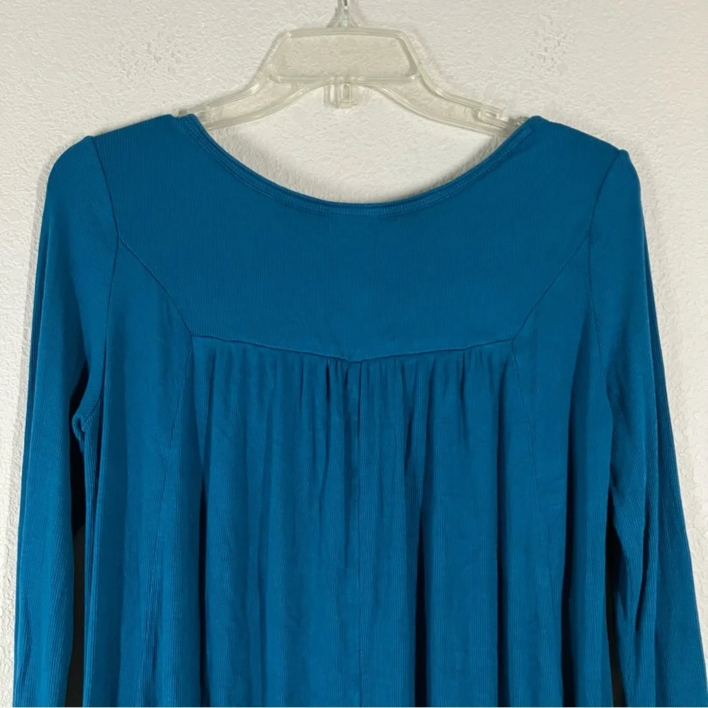 We The Free People Babydoll Top S Ribbed Long Sleeve Boho Festival Coastal Swing